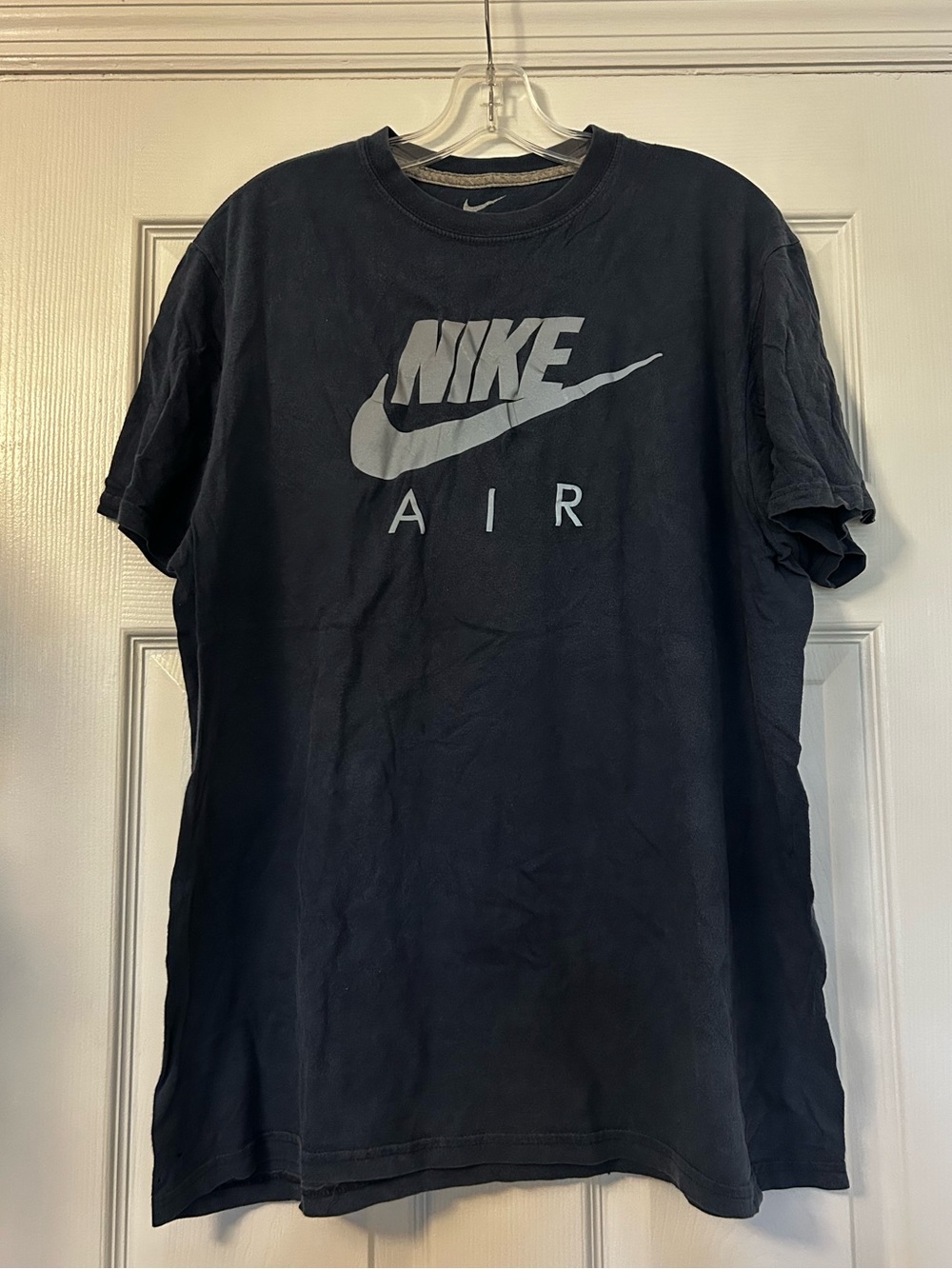 Nike Navy Blue Short-Sleeve T-Shirt with Gray Nike Air Logo